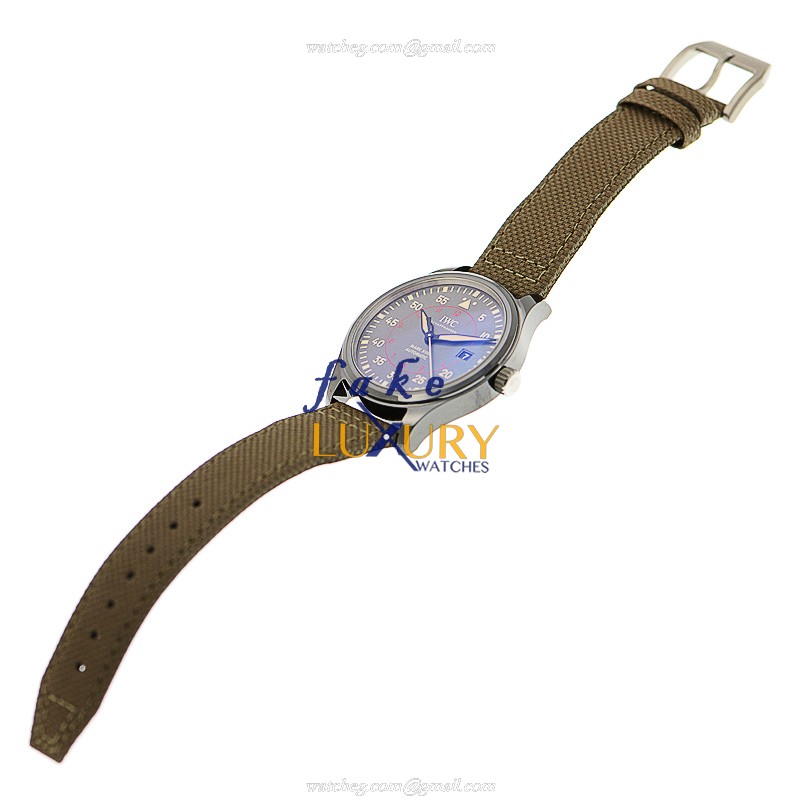 IWC IW324702 Replica Watch, Gray Ceramic Dial, Automatic Movement, Green Cowhide Strap - Image 4