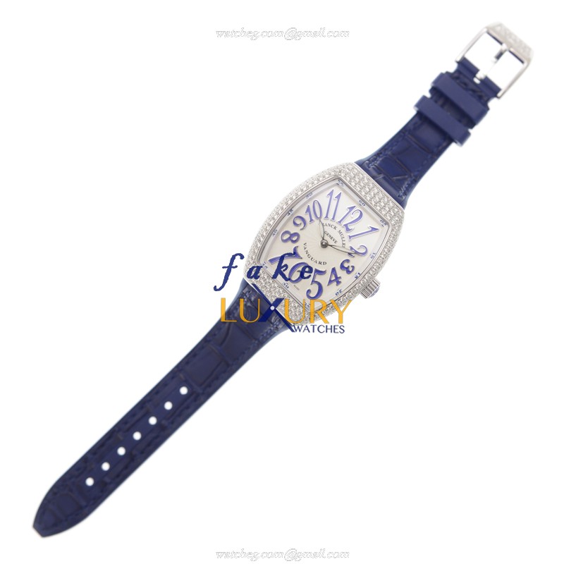 Franck Muller V32 QZ D AC.BU Quartz Stainless Steel & Diamond Bezel Replica Watch - Image 2