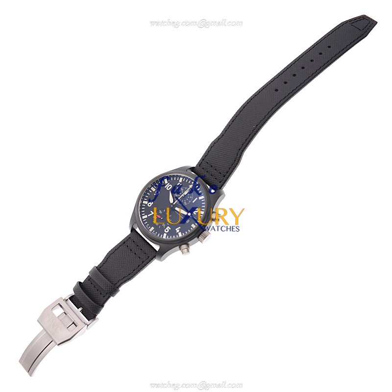 IWC IW389001 PILOTS Automatic Ceramics Replica Watch With Black Dial Cowhide Strap - Image 2