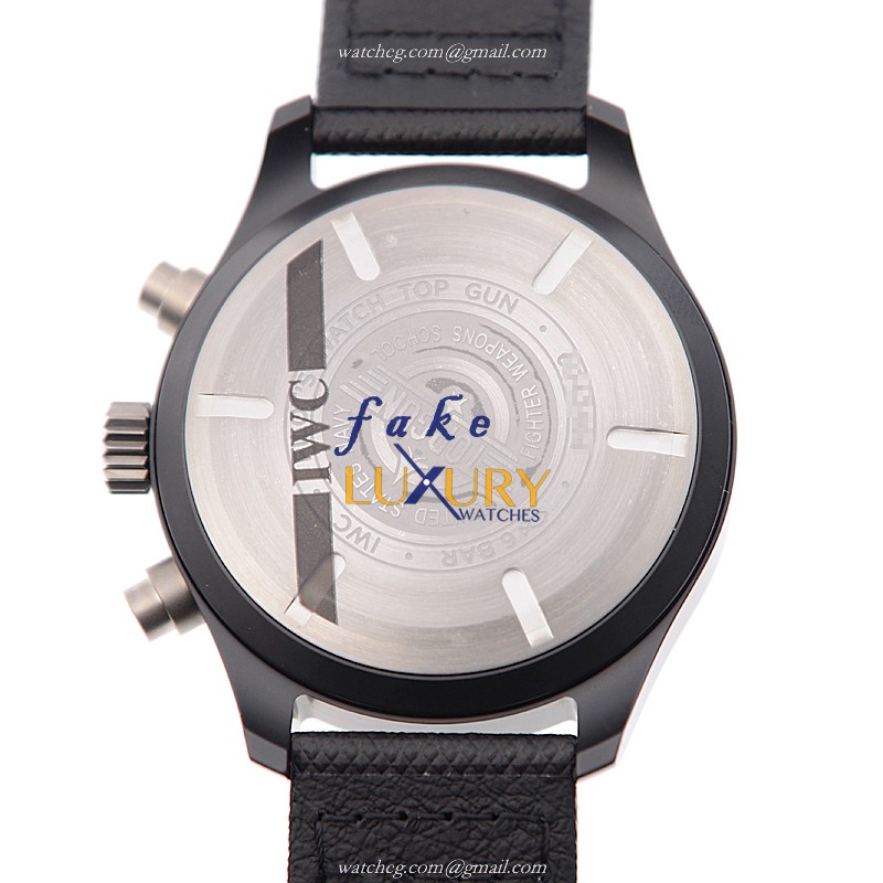 IWC IW389001 PILOTS Automatic Ceramics Replica Watch With Black Dial Cowhide Strap - Image 3