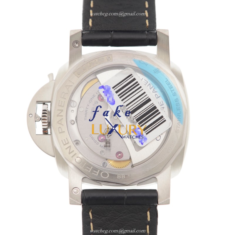Panerai PAM01392 LUMINOR Automatic Steel Case Black Dial Alligator Strap Replica Watch - Image 3
