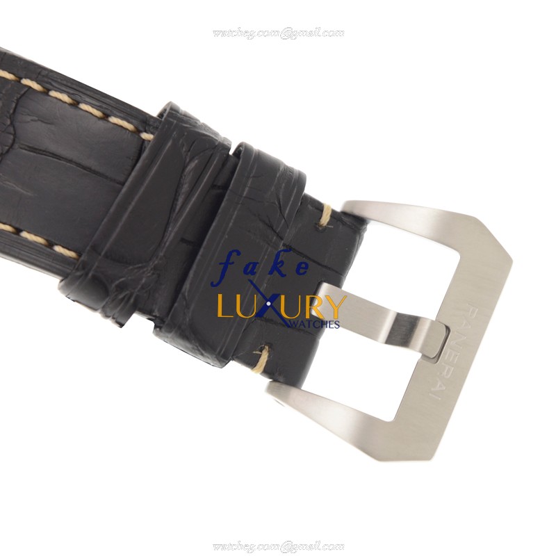 Panerai PAM01392 LUMINOR Automatic Steel Case Black Dial Alligator Strap Replica Watch - Image 4