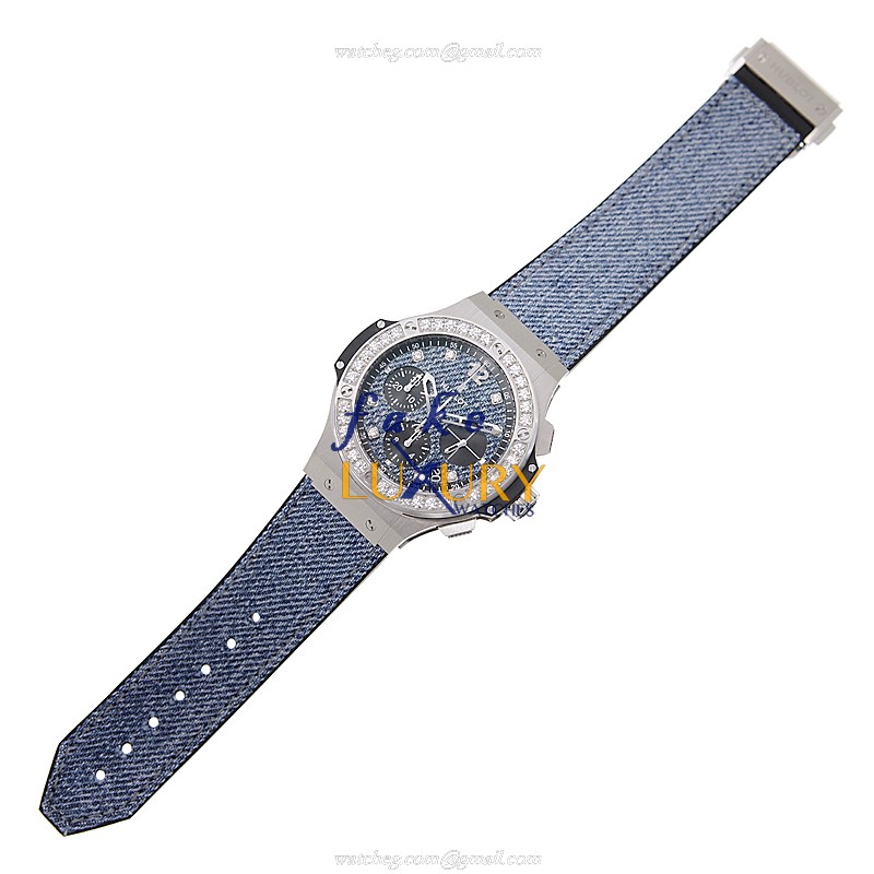 Hublot 341.SX.2770.NR.1204.JEANS Replica Watch - Automatic - Stainless Steel & Diamonds - 41mm Blue - Image 2