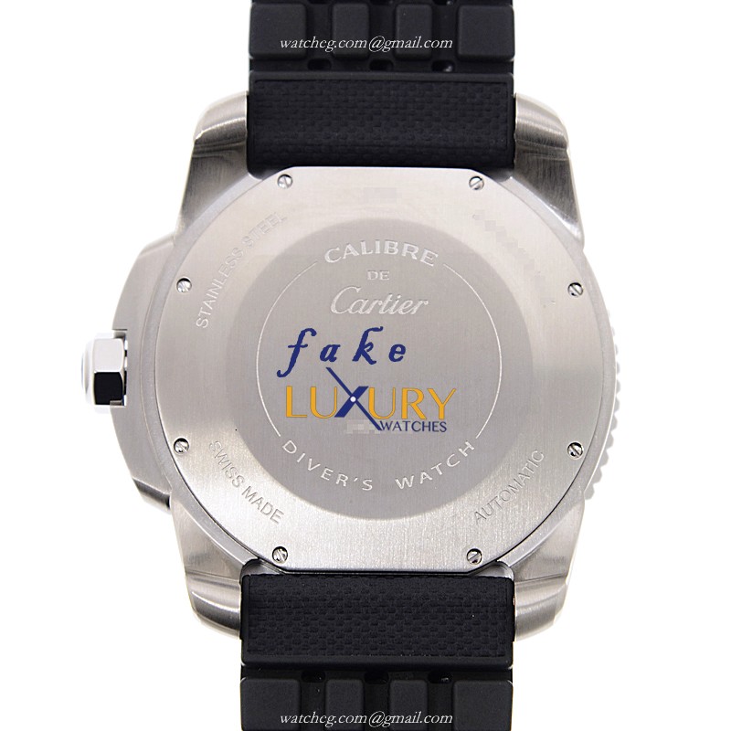 Cartier Calibre de Cartier WSCA0010 Automatic Blue Dial Rubber Strap Replica Watch - Image 3