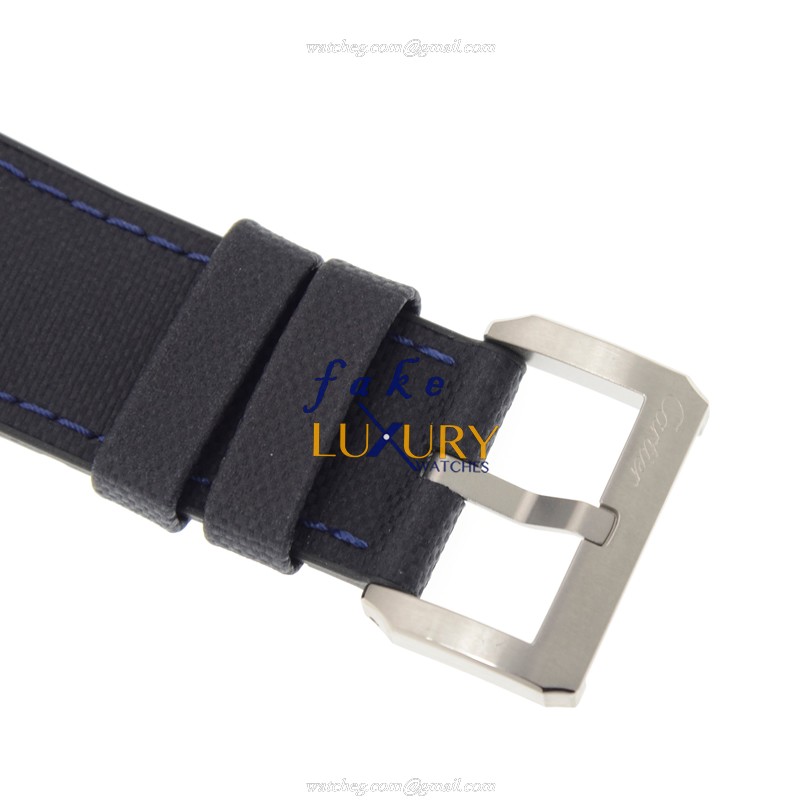 Cartier Calibre de Cartier WSCA0010 Automatic Blue Dial Rubber Strap Replica Watch - Image 4