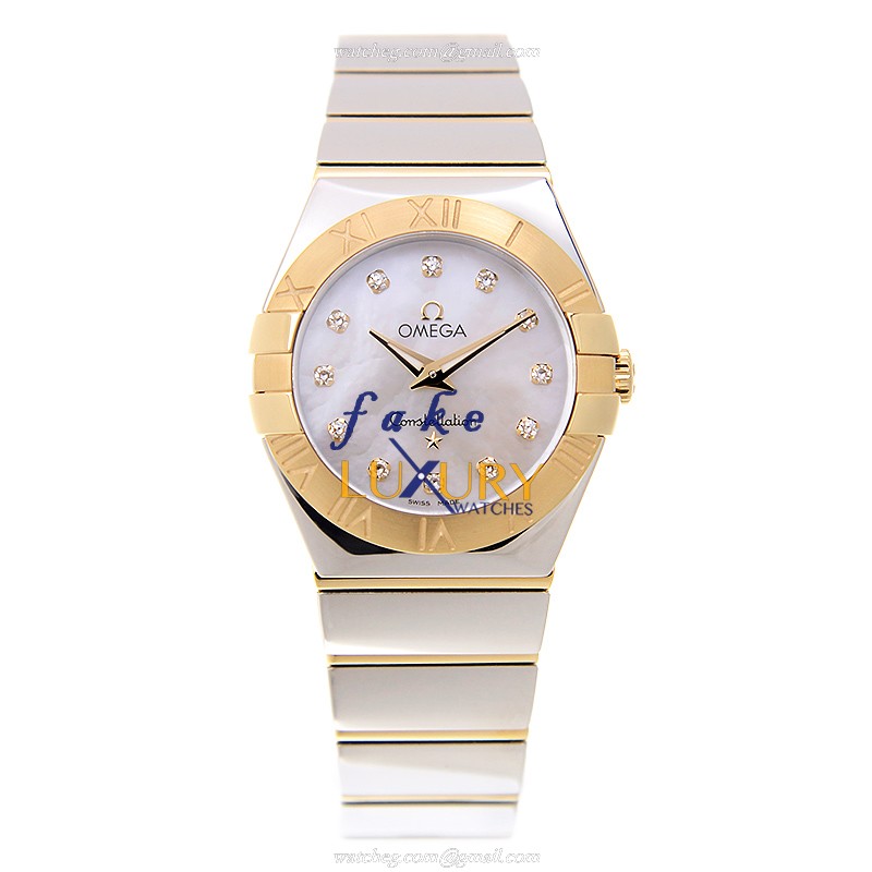 Omega Replica Watch 123.20.27.60.55.004 Constellation Quartz 18kt Gold & Steel White Dial 27mm - Image 2
