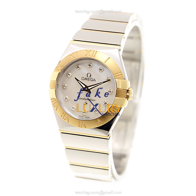Omega Replica Watch 123.20.27.60.55.004 Constellation Quartz 18kt Gold & Steel White Dial 27mm - Image 3