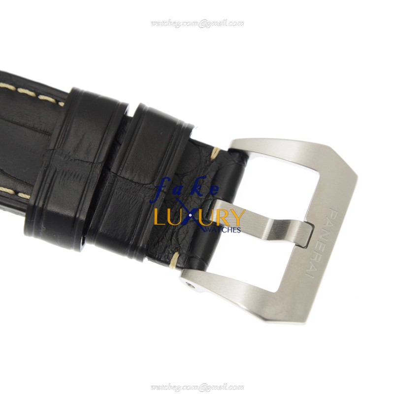 Panerai PAM01312 Luminor Replica Watch - Automatic - Steel Case - Black Dial - Alligator Strap - Image 3