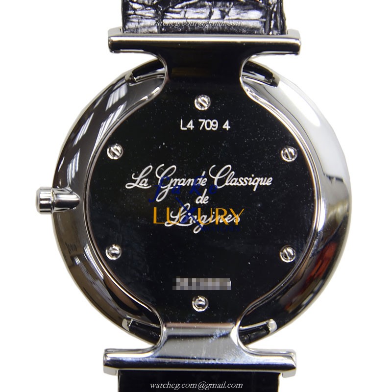 Longines L4.709.4.72.2 Quartz Stainless Steel Watch, 33mm, White Dial, Black Alligator, Replica - Image 3