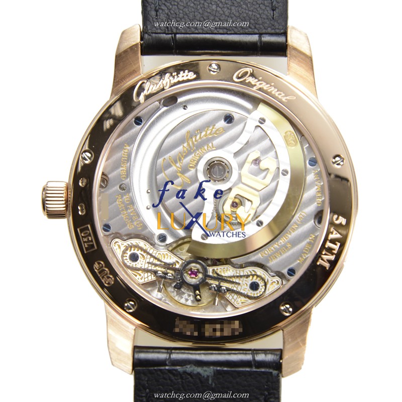 Glashutte 1-90-02-45-35-05 PANO Replica Watch, Automatic Movement, Rose Gold Case, Silver Dial - Image 3
