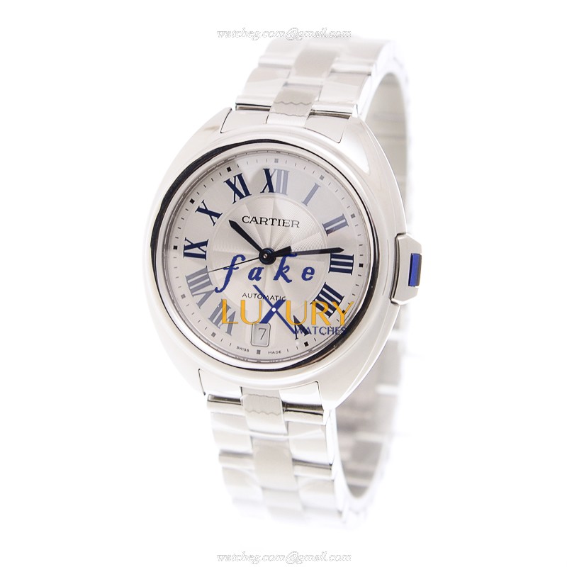 Cartier WSCL0006 Cle De Cartier Replica Watch, Automatic, White Dial, Steel Bracelet - Image 3