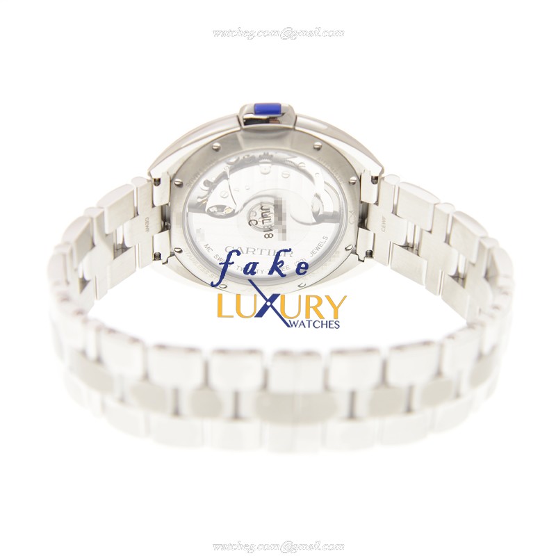 Cartier WSCL0006 Cle De Cartier Replica Watch, Automatic, White Dial, Steel Bracelet - Image 4
