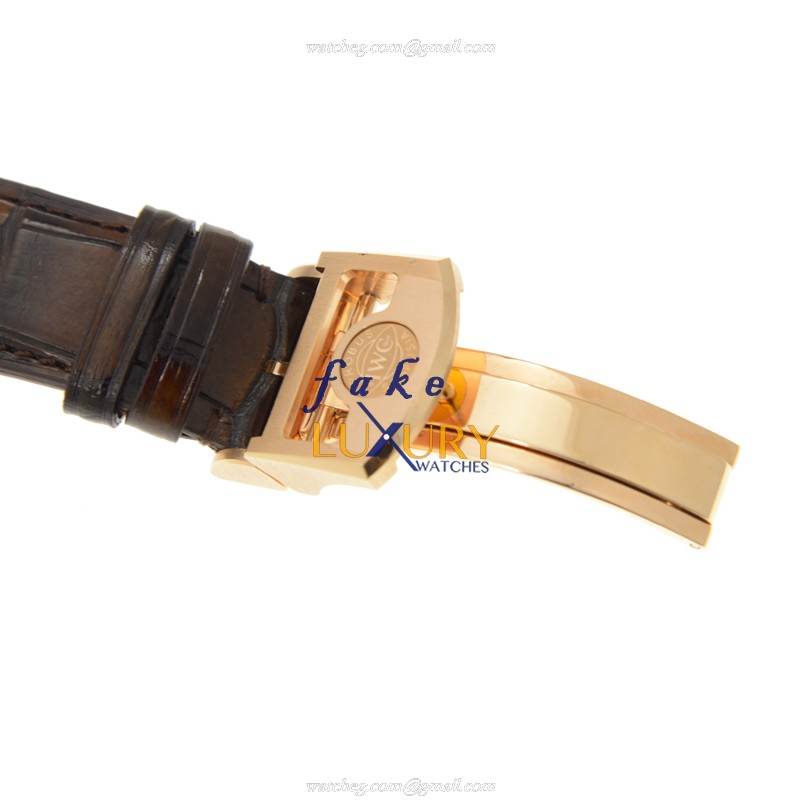 IWC Portuguese IW503302 - Replica Watch - Automatic - 18kt Rose Gold - White Dial - Alligator Strap - Image 4