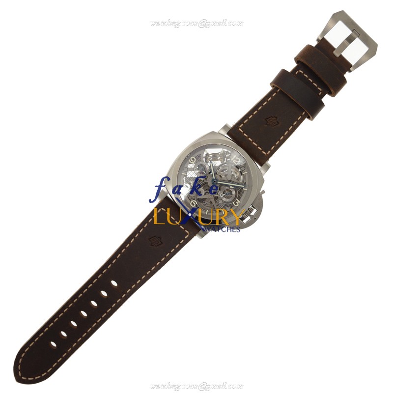 Panerai PAM00578 LUMINOR Manual Wind Titanium Replica Watch, 47mm, Brown Cowhide, Sapphire Crystal - Image 2