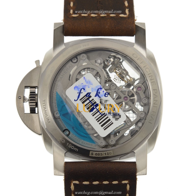 Panerai PAM00578 LUMINOR Manual Wind Titanium Replica Watch, 47mm, Brown Cowhide, Sapphire Crystal - Image 3