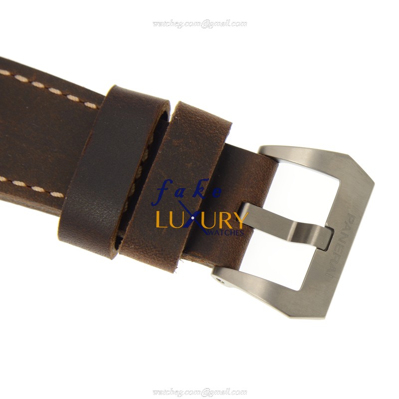 Panerai PAM00578 LUMINOR Manual Wind Titanium Replica Watch, 47mm, Brown Cowhide, Sapphire Crystal - Image 4