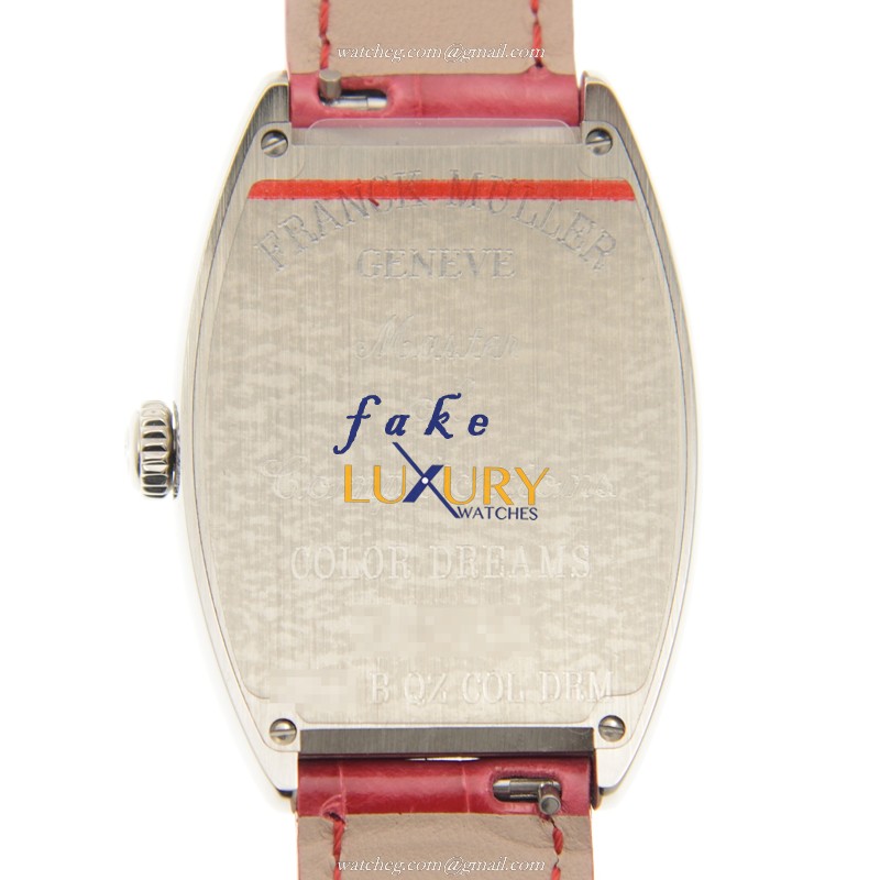 Franck Muller 2852 B QZ COL DRM AC Cintree Curvex Quartz Replica Watch, White Dial Red Strap - Image 3