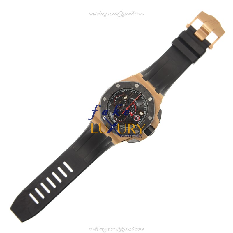 Audemars Piguet 26062OR.OO.A002CA.01 Royal Oak Offshore Replica Watch, Black Dial Rose Gold Case - Image 2