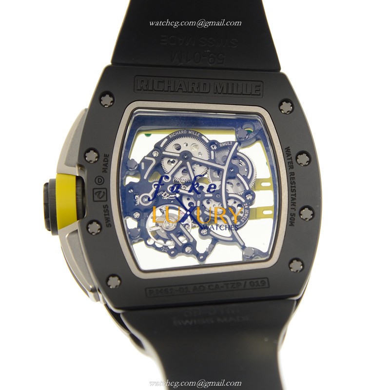 RM61-01 - Richard Mille RM61-01 Replica Watch Automatic Ceramic Transparent Skull Dial Rubber Strap - Image 3