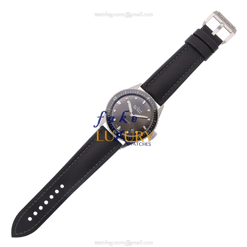 5000-1110-B52A - Blancpain Fifty Fathoms Replica Watch - Automatic Gray Dial Canvas Strap - Image 2