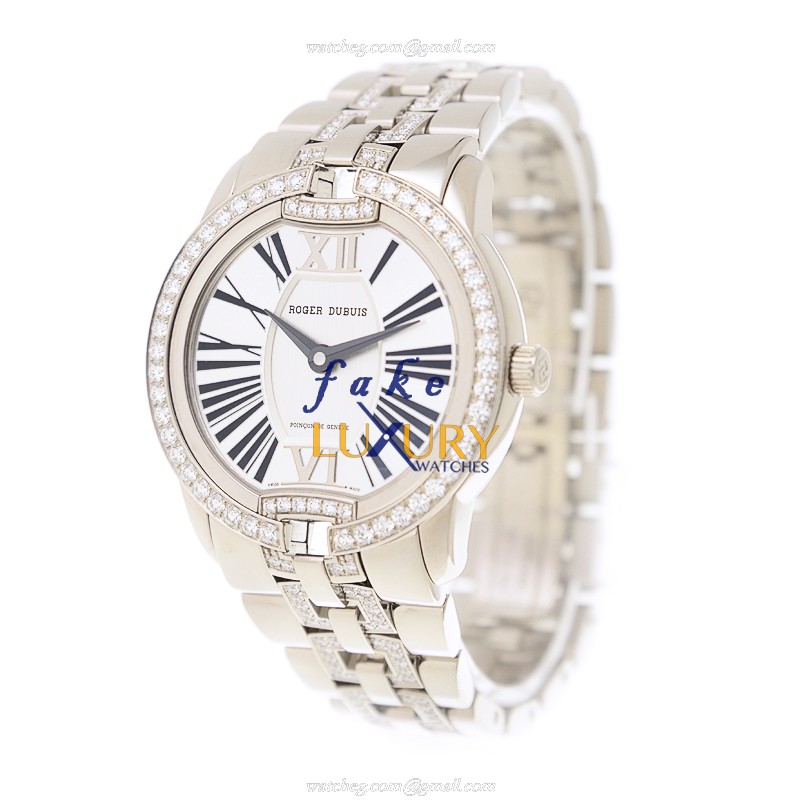 Roger Dubuis Velvet RDDBVE0001 - Replica Watch - Automatic - 18kt White Gold & Diamond - Silver Dial - Image 3