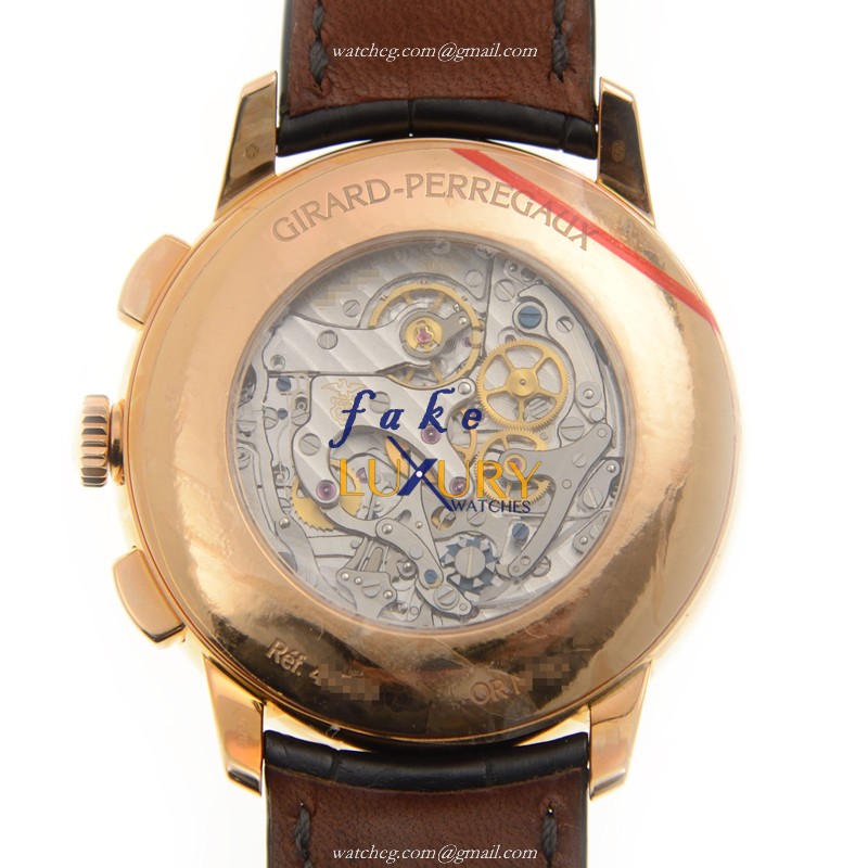 Girard Perregaux 1966 49529-52-231-BA6A Manual Wind 18kt Rose Gold Gray Dial Alligator Strap - Image 3