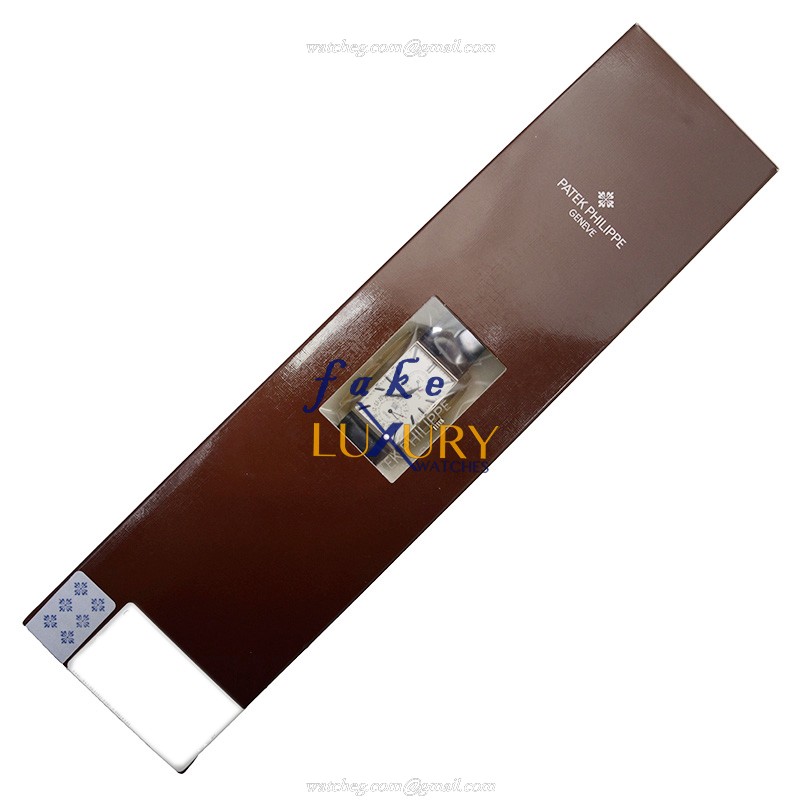Patek Philippe 5200G-010 Gondolo Replica Watch, Manual Wind 18kt White Gold, White Dial, Black - Image 2