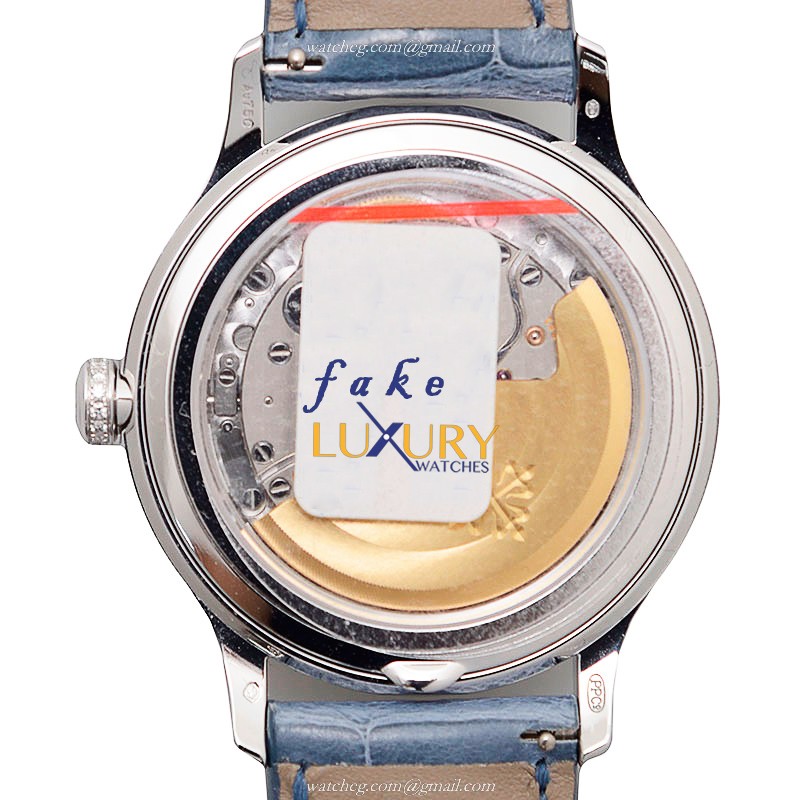 Patek Philippe 4947G-001 Replica Watch, Blue Dial, 18kt White Gold & Diamond Case, Automatic - Image 3