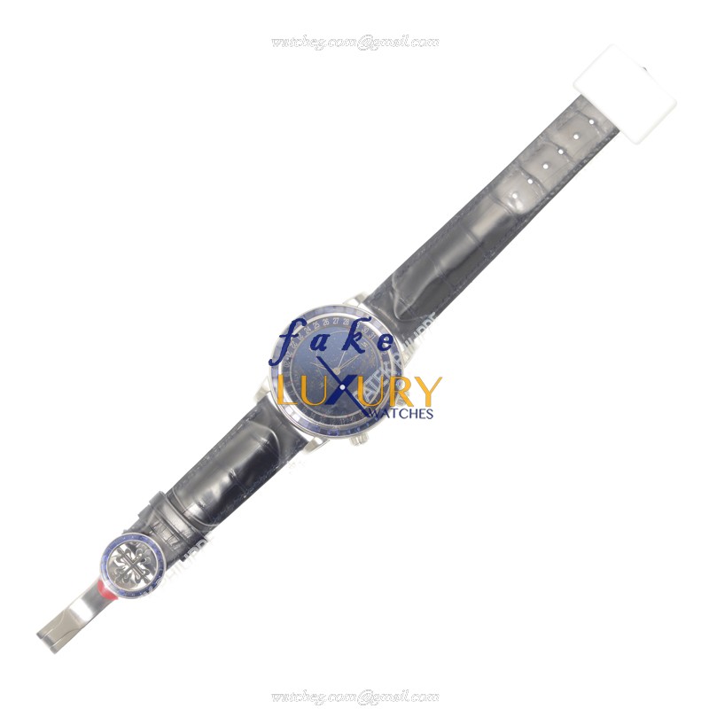 Patek Philippe 6104-11P-010 Grand Complications Replica Watch, Blue Dial, White Gold & Sapphire Case - Image 2