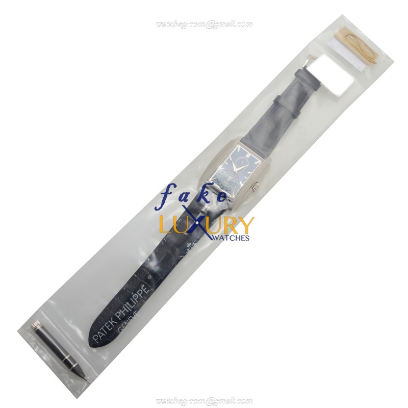 Patek Philippe 5200G-001 Gondolo Replica Watch, 18kt White Gold, Blue Dial, Manual Wind - Image 2