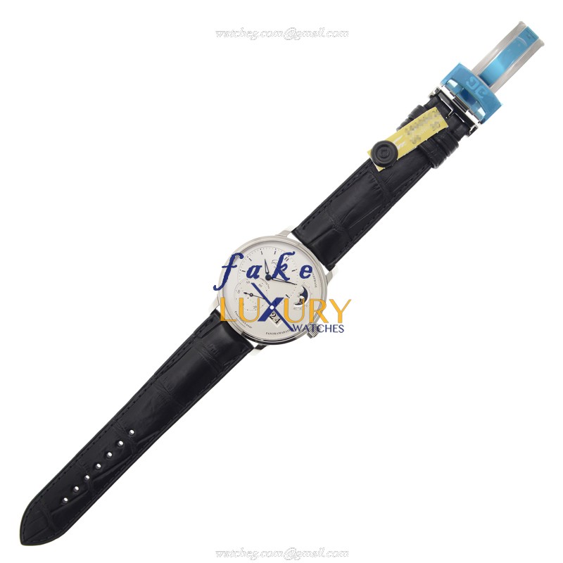 Glashutte 1-90-02-42-32-05 PANO Replica Watch, Automatic, Silver Dial, Steel Case, Black Alligator - Image 2