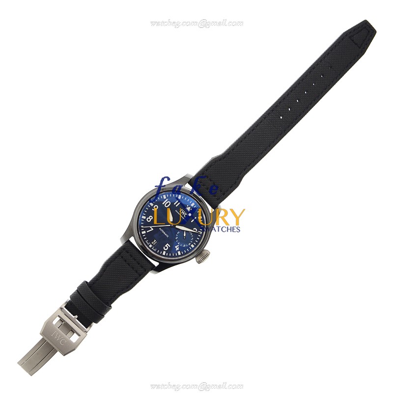 IWC IW502003 Pilots Automatic Ceramics Replica Watch, Blue Dial, Black Cowhide Strap - Image 2