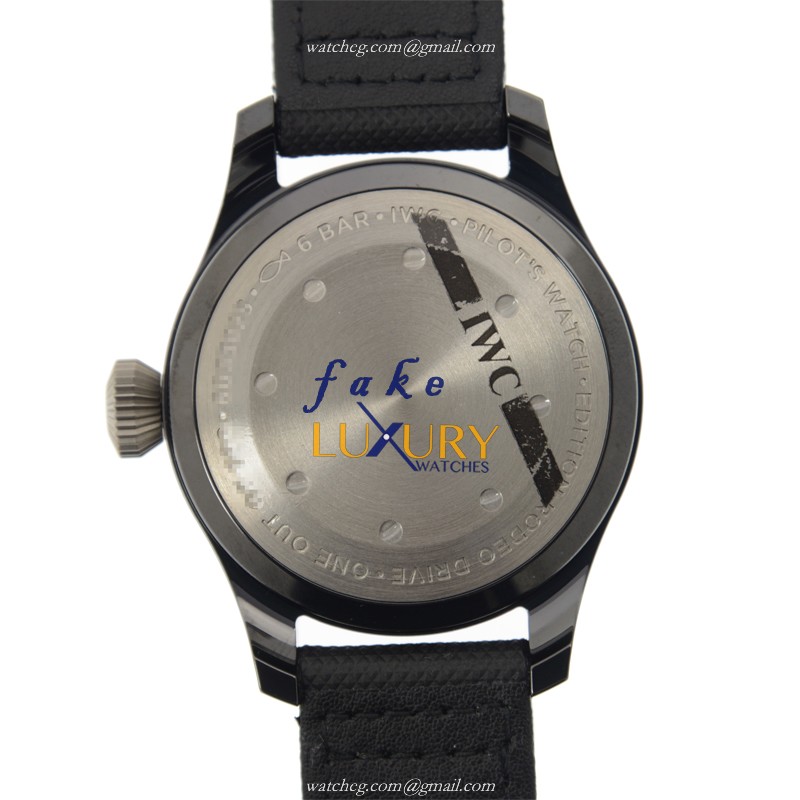 IWC IW502003 Pilots Automatic Ceramics Replica Watch, Blue Dial, Black Cowhide Strap - Image 3