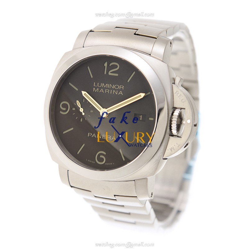 Panerai PAM00352 LUMINOR Auto Titanium Replica Watch, Swiss Movement, Black Dial, Silver Band - Image 3