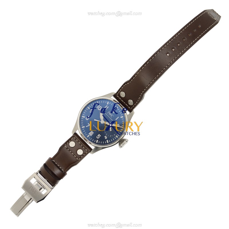 IWC IW500916 Pilots Replica Watch Automatic Blue Dial Brown Leather Steel Case - Image 2