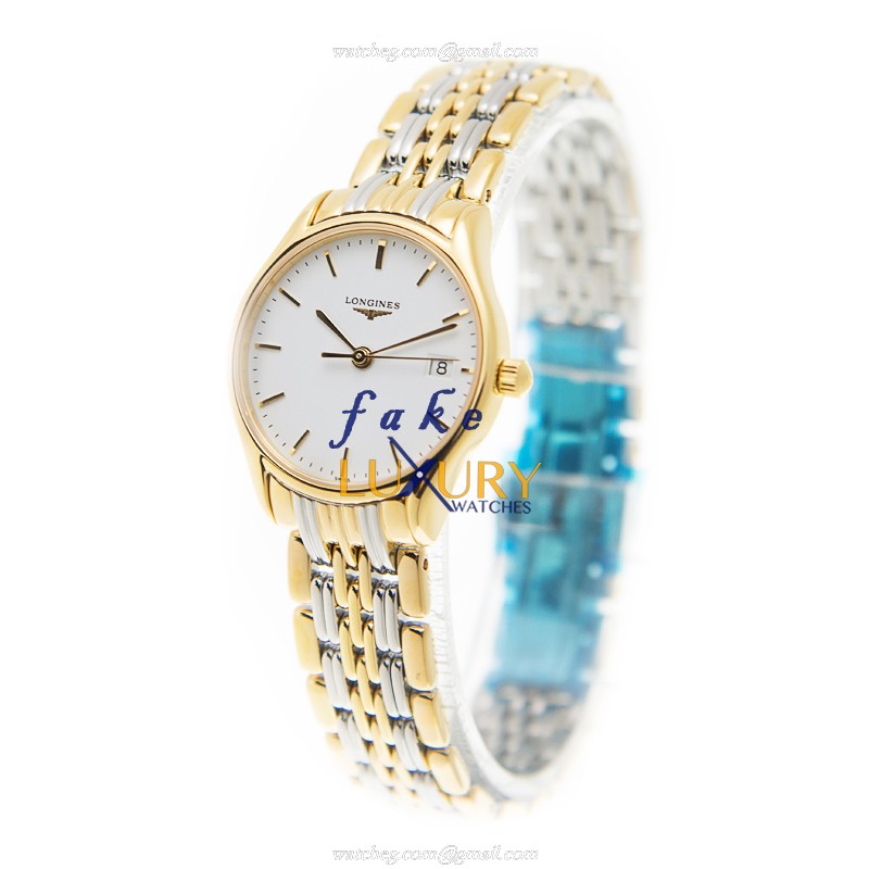 Longines L4.259.2.12.7 Lyre Replica Watch, Quartz Movement, White Dial, Gold-Plated Steel Case - Image 3