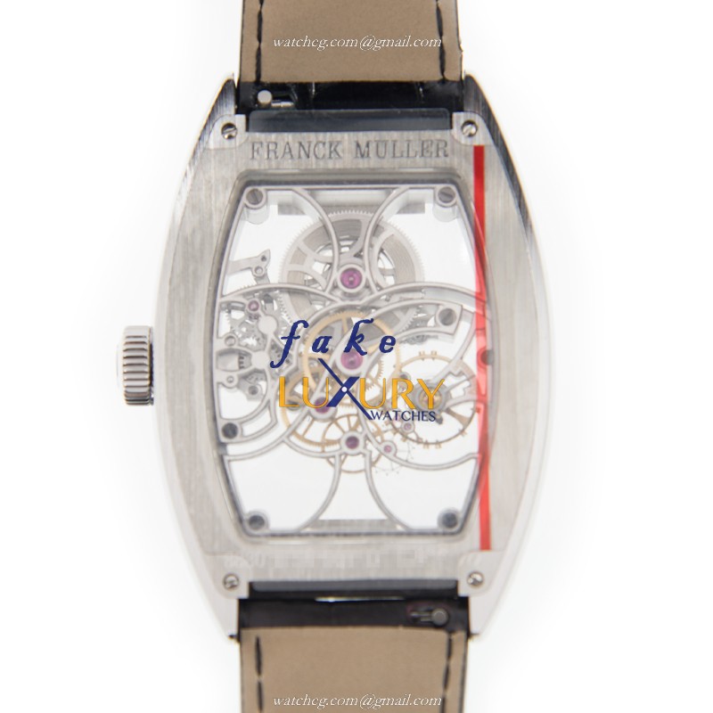 8880 B S6 SQT D AC - Franck Muller Replica Watch Automatic Transparent Skull Dial Black Alligator - Image 3