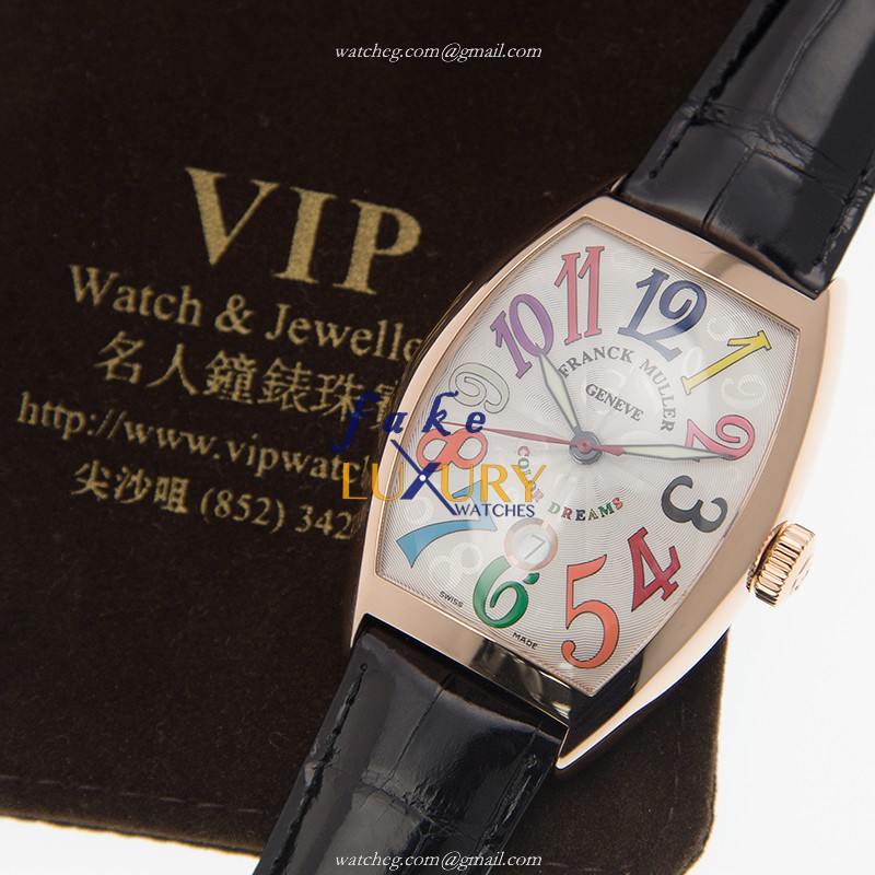 Franck Muller 8880 SC DT COL DRM 5N Cintree Curvex Replica Watch, Automatic, Rose Gold Case, White - Image 5