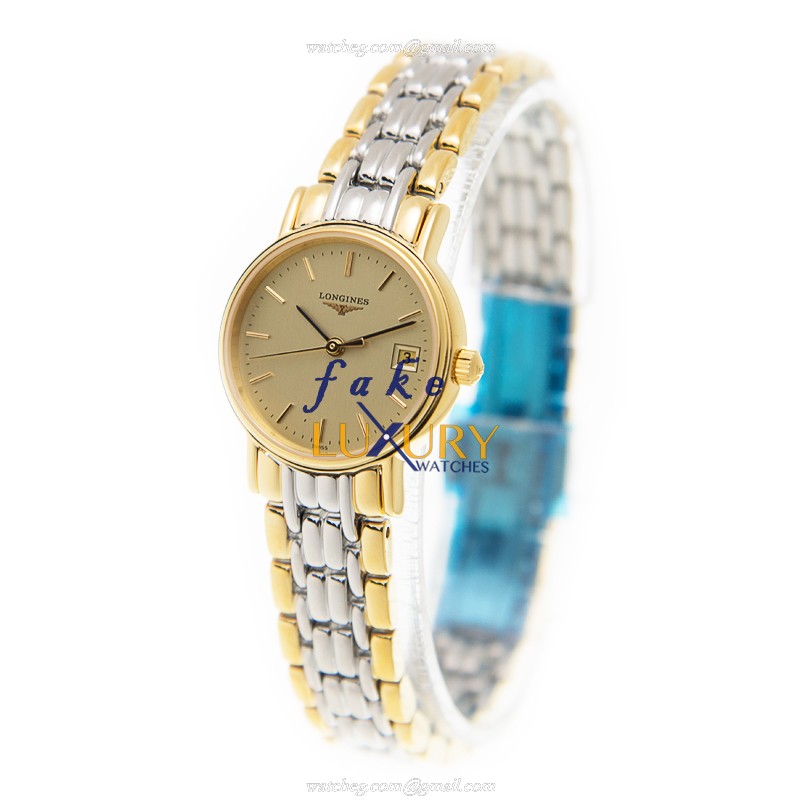 Longines L4.220.2.32.7 PRESENCE Quartz Gold Dial Gold-Plated Stainless Steel Replica Watch - Image 3