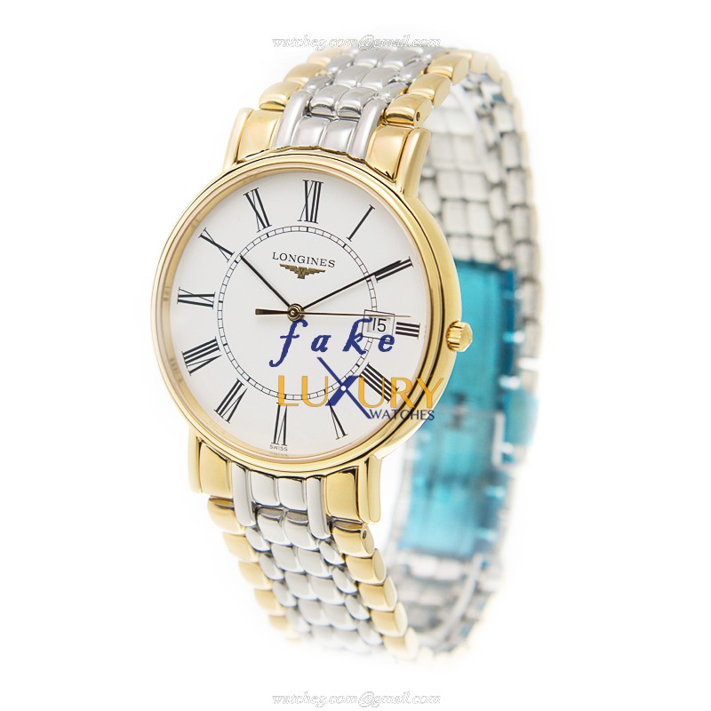 Longines L4.790.2.11.7 Replica Watch, White Dial Quartz Movement Gold Steel Case - Image 3