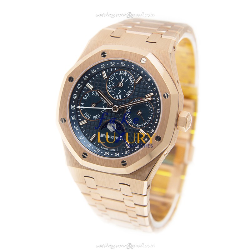 Audemars Piguet Royal Oak 26574OR.OO.1220OR.02 Automatic Blue Dial 18kt Rose Gold Replica Watch - Image 3