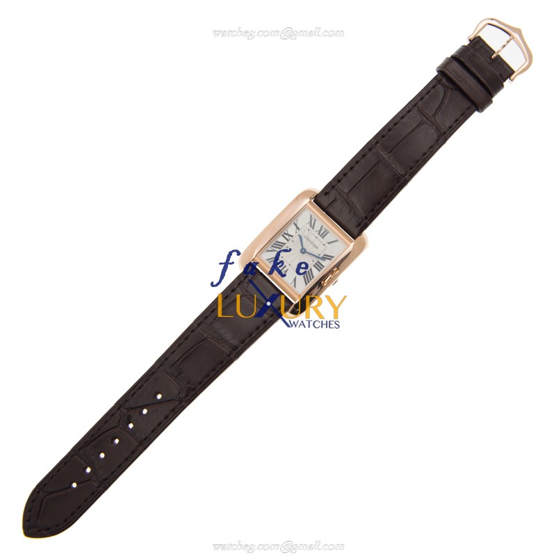 Cartier W5310042 TANK Quartz 18kt Rose Gold Replica Watch - Swiss Movement, Ceramic Bezel - Image 2