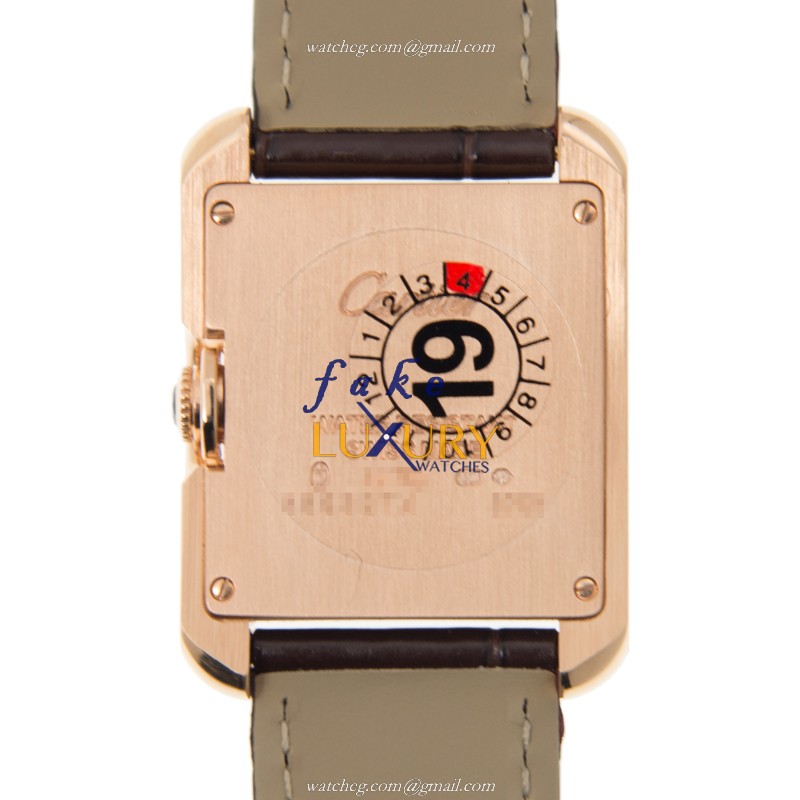 Cartier W5310042 TANK Quartz 18kt Rose Gold Replica Watch - Swiss Movement, Ceramic Bezel - Image 3
