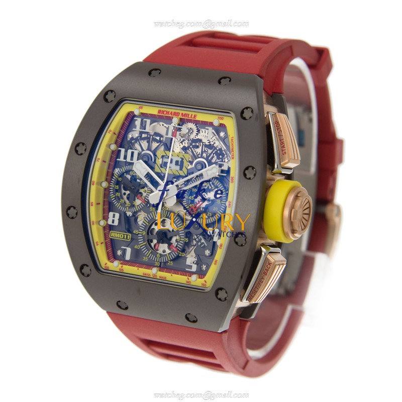 RM11-BADMINTON - Richard Mille RM11-BADMINTON Replica Watch Automatic Titanium Silver Dial Red - Image 3
