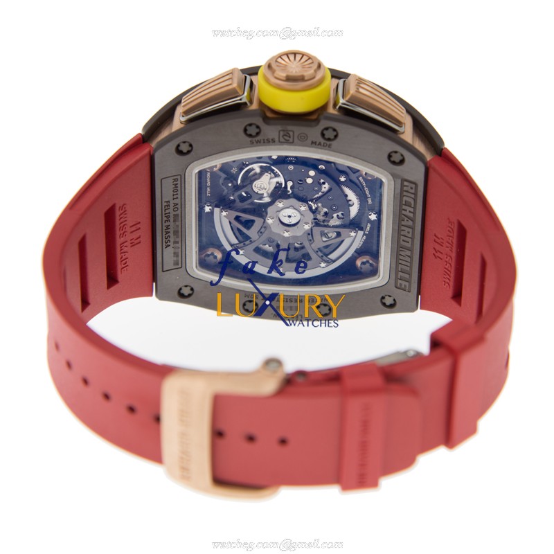 RM11-BADMINTON - Richard Mille RM11-BADMINTON Replica Watch Automatic Titanium Silver Dial Red - Image 4