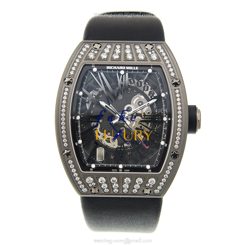 RM23-TI-MED - Richard Mille Replica Watch Automatic Titanium Diamond Silver Dial - Image 2