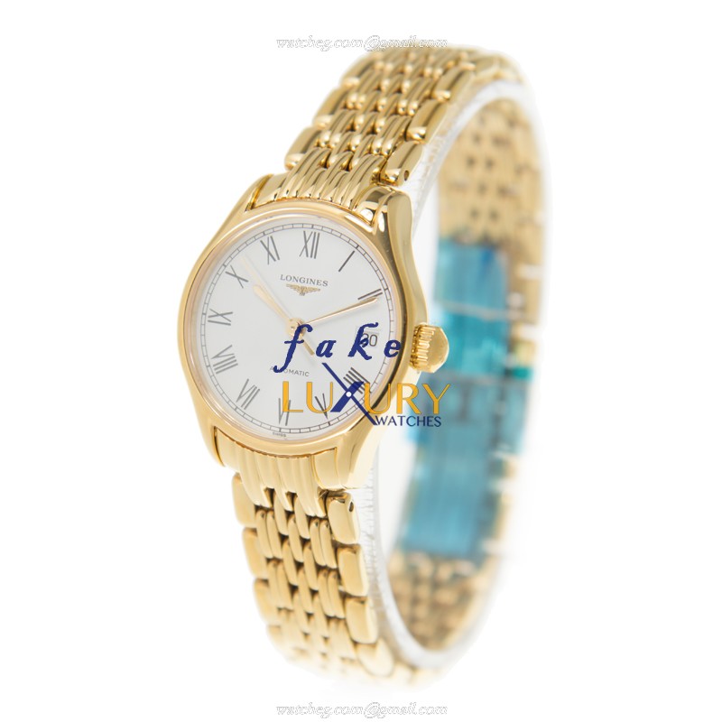 Longines L4.360.2.11.8 Replica Watch, Automatic, White Dial, Gold-Plated & Stainless Steel Case - Image 3