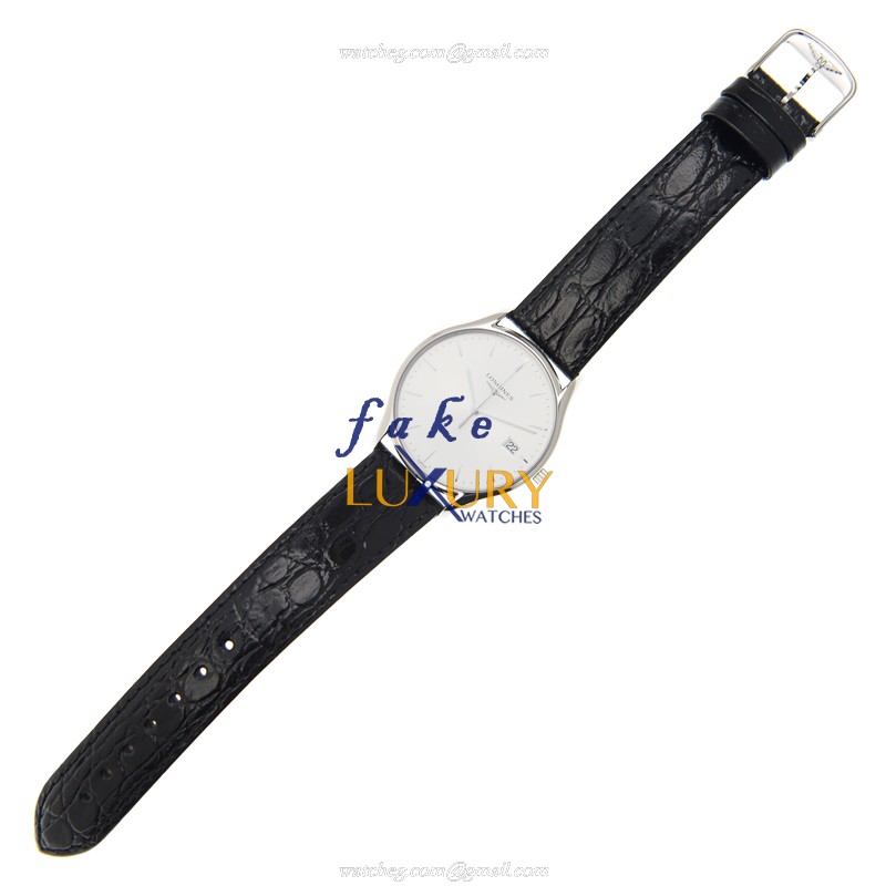 Longines L4.759.4.72.2 Lyre Replica Watch, Quartz, White Dial, 35mm Steel Case, Black Alligator - Image 2