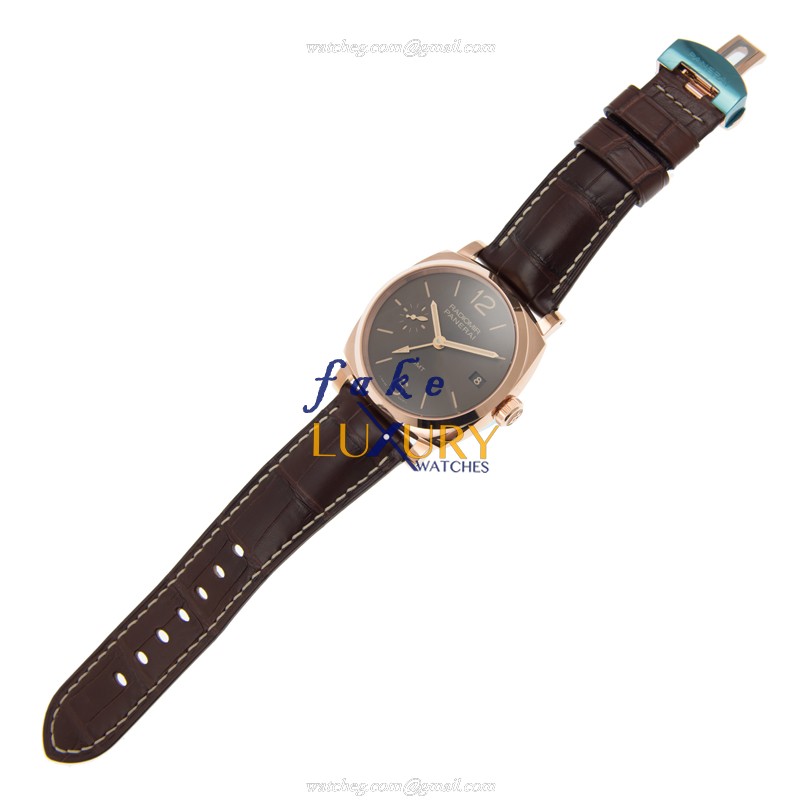 Panerai PAM00570 RADIOMIR Auto 18kt Rose Gold Replica Watch, Brown Dial & Brown Alligator Strap - Image 2