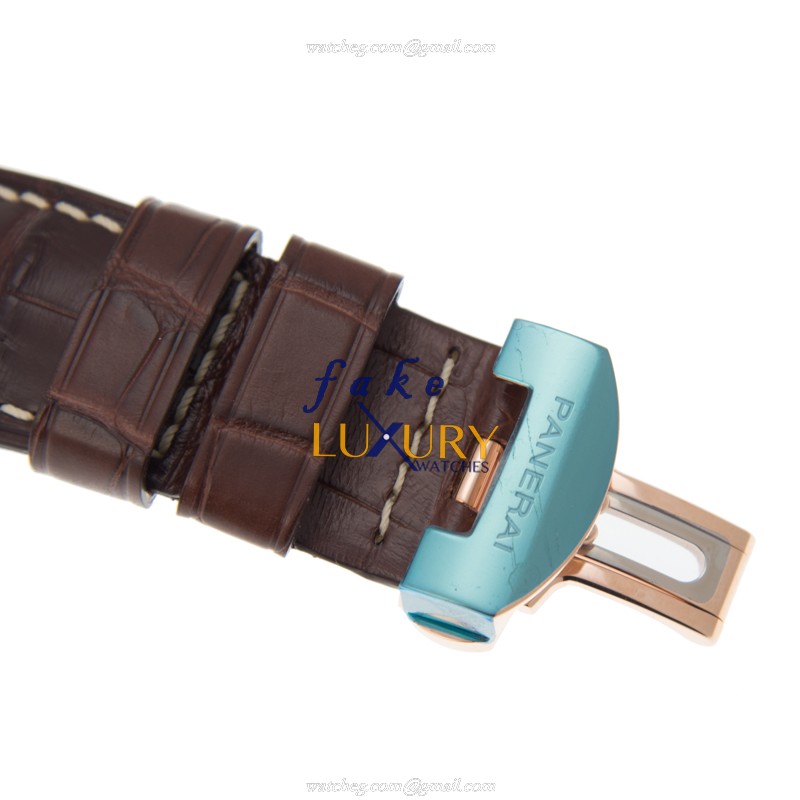 Panerai PAM00570 RADIOMIR Auto 18kt Rose Gold Replica Watch, Brown Dial & Brown Alligator Strap - Image 4